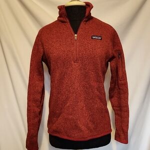 Patagonia 1/4 Zip Better Sweater Recycled Fleece Burnt Red Heather Size M